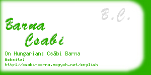 barna csabi business card